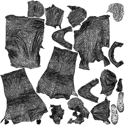 scanned 3D man casual standing, photogrammetry people for Enscape and V-Ray, wireframe top-down view