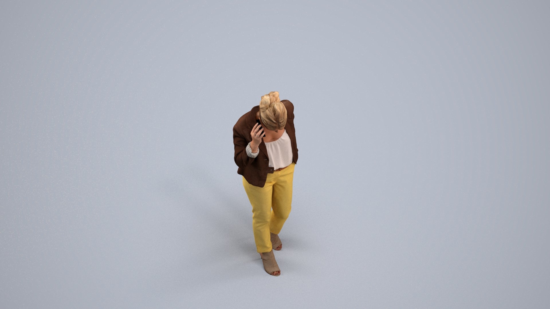 photogrammetry 3D woman business kids, realistic human model archviz FBX, front view render
