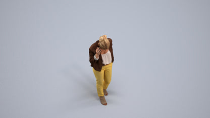 photogrammetry 3D woman business kids, realistic human model archviz FBX, front view render