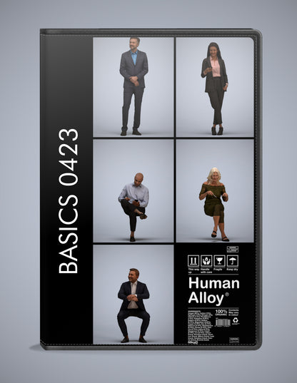 photogrammetry 3D people business collection, 5 realistic human models archviz FBX