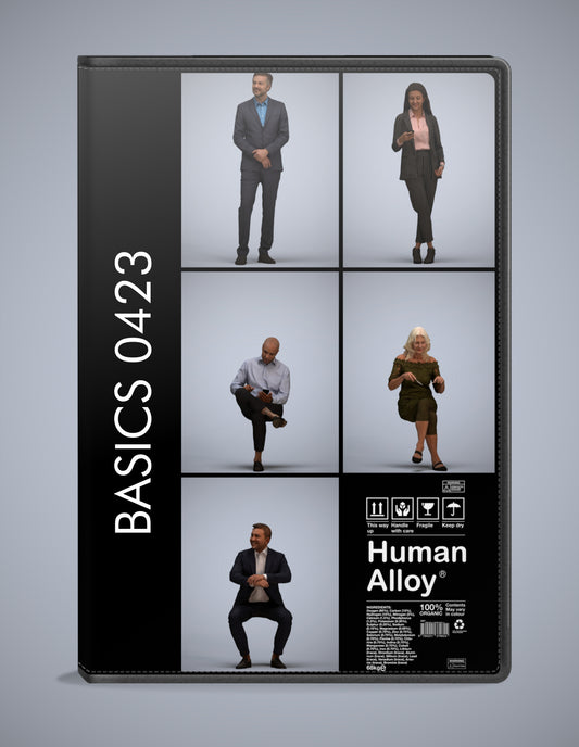 photogrammetry 3D people business collection, 5 realistic human models archviz FBX