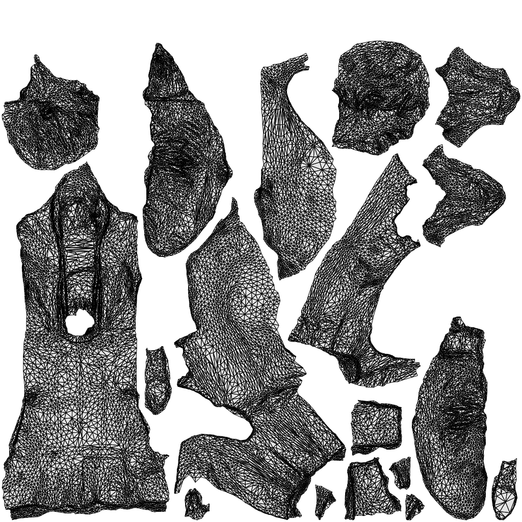 3D human model senior woman business sitting, photogrammetry scanned person for archviz, wireframe top-down view