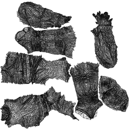 scanned 3D man casual standing, photogrammetry people for Enscape and V-Ray, wireframe top-down view