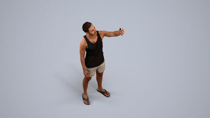 photogrammetry 3D man casual standing, realistic human model archviz FBX, back view render