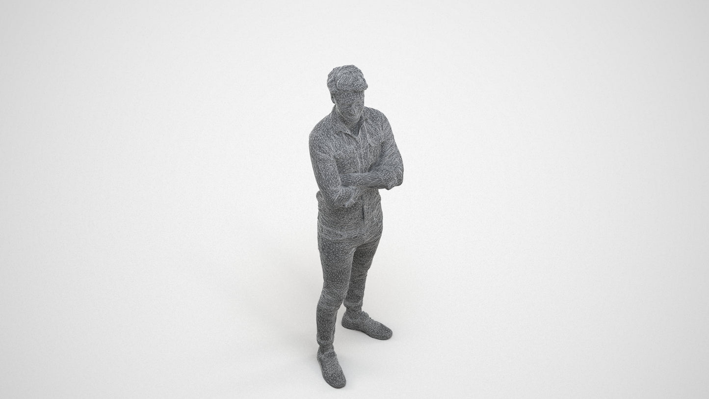 realistic 3D man casual mix, scanned archviz people for Blender and 3ds Max, wireframe three-quarter view