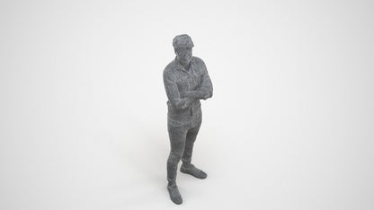 realistic 3D man casual mix, scanned archviz people for Blender and 3ds Max, wireframe three-quarter view