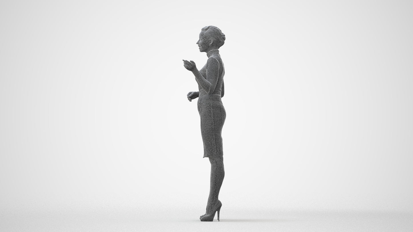 realistic 3D woman business, scanned archviz people for Blender and 3ds Max, square thumbnail