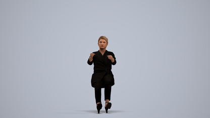 scanned 3D woman business driving, photogrammetry people for Enscape and V-Ray, standing pose render