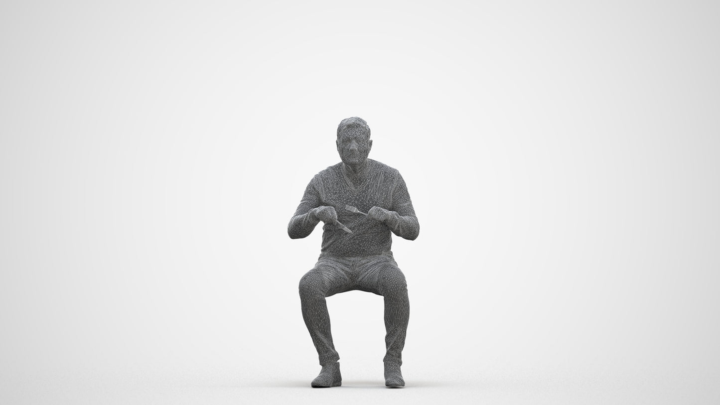 photogrammetry 3D man casual business, realistic human model archviz FBX, three-quarter front view render