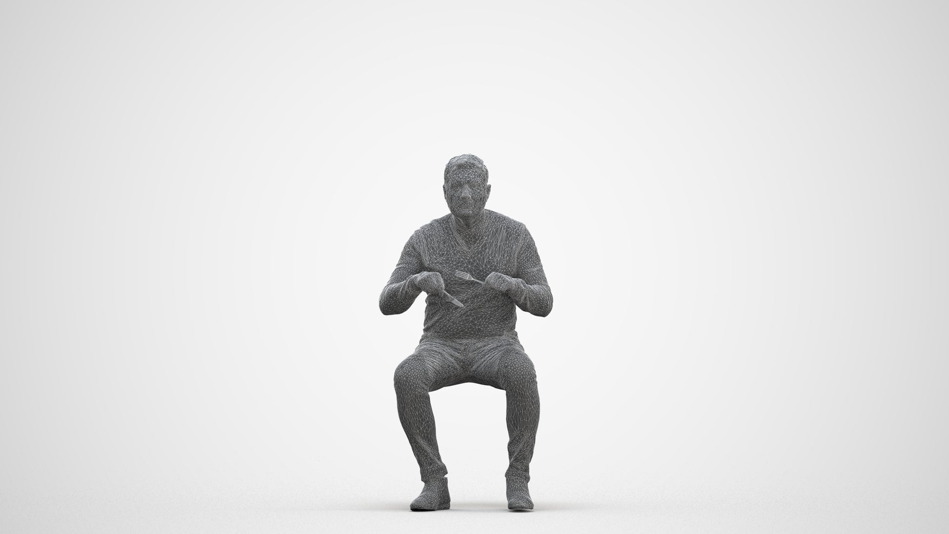 photogrammetry 3D man casual business, realistic human model archviz FBX, three-quarter front view render