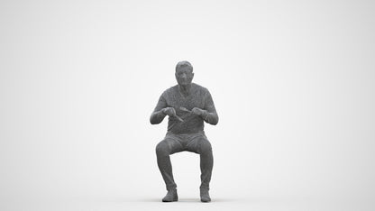 photogrammetry 3D man casual business, realistic human model archviz FBX, three-quarter front view render