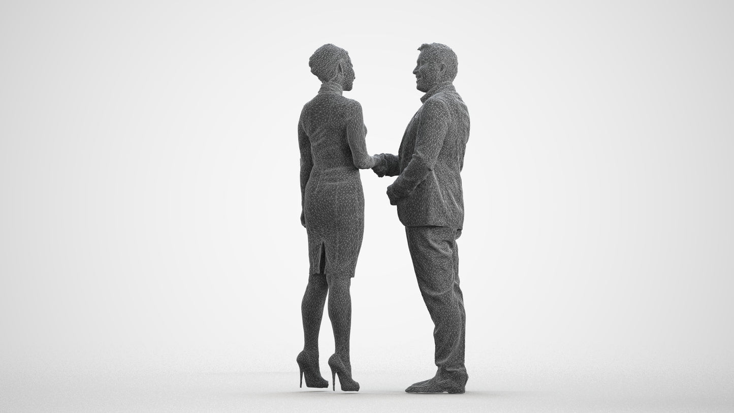 3D human model woman business, photogrammetry scanned person for archviz, wireframe front view