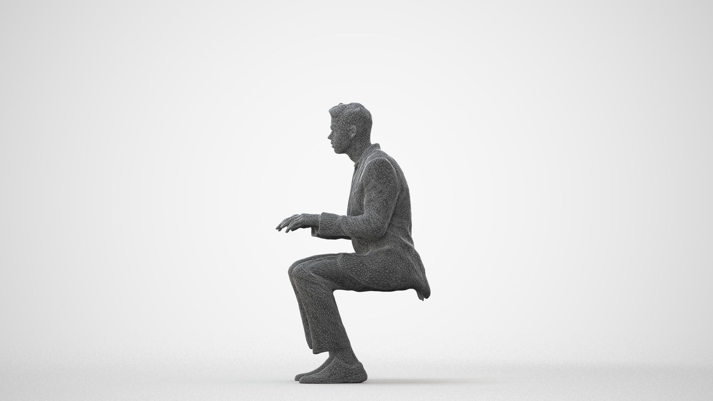 3D scanned man business, photorealistic archviz people for Enscape and SketchUp, square thumbnail