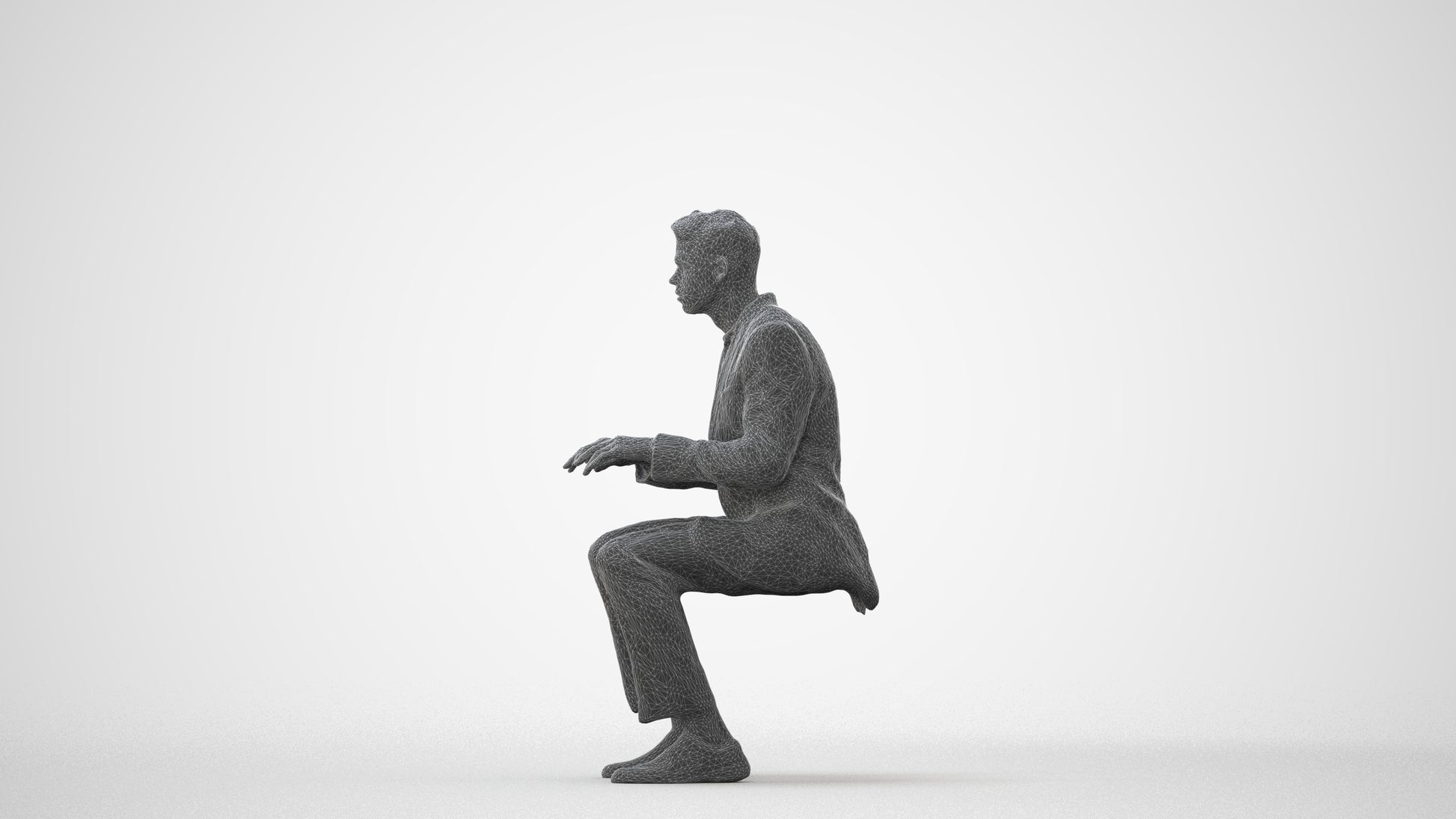 3D scanned man business, photorealistic archviz people for Enscape and SketchUp, square thumbnail