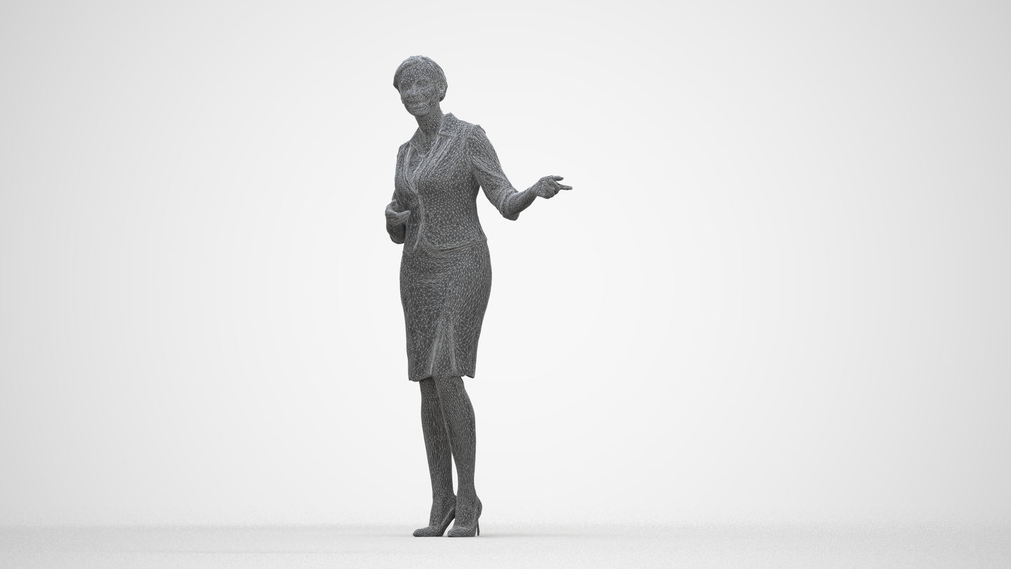 3D people model woman mix, scanned human for 3ds Max rendering, wireframe back view