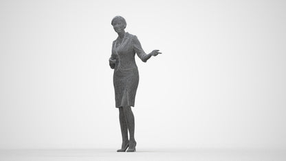 3D people model woman mix, scanned human for 3ds Max rendering, wireframe back view