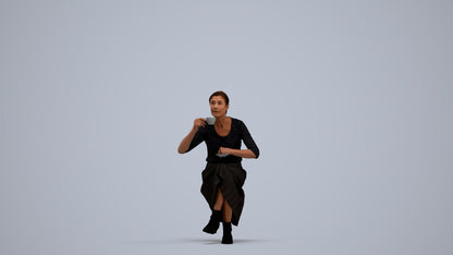 realistic 3D people senior woman casual sitting, render-ready for V-Ray and Corona, FBX OBJ, standing pose render