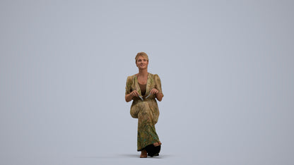 realistic 3D people woman casual sitting, render-ready for V-Ray and Corona, FBX OBJ, standing pose render