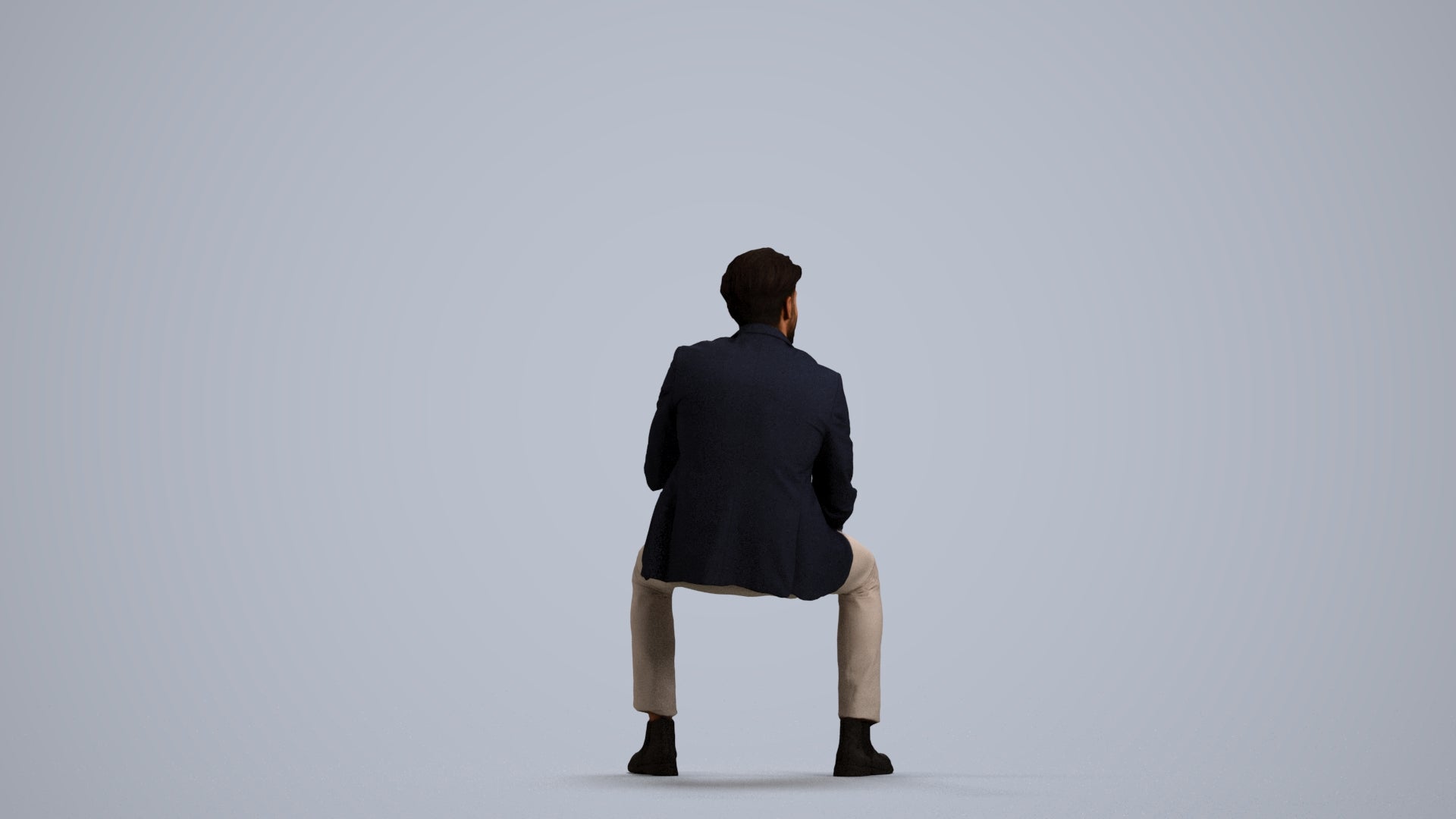 photogrammetry 3D man business, realistic human model archviz FBX, front view render