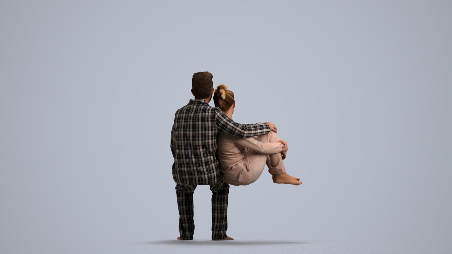 realistic 3D human woman bathroom, archviz people FBX OBJ for Blender, front view render