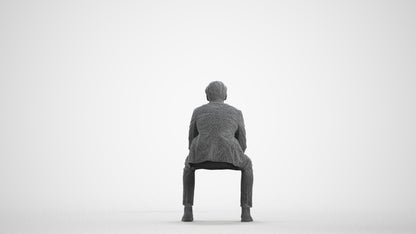photogrammetry 3D man business, realistic human model archviz FBX, wireframe front view