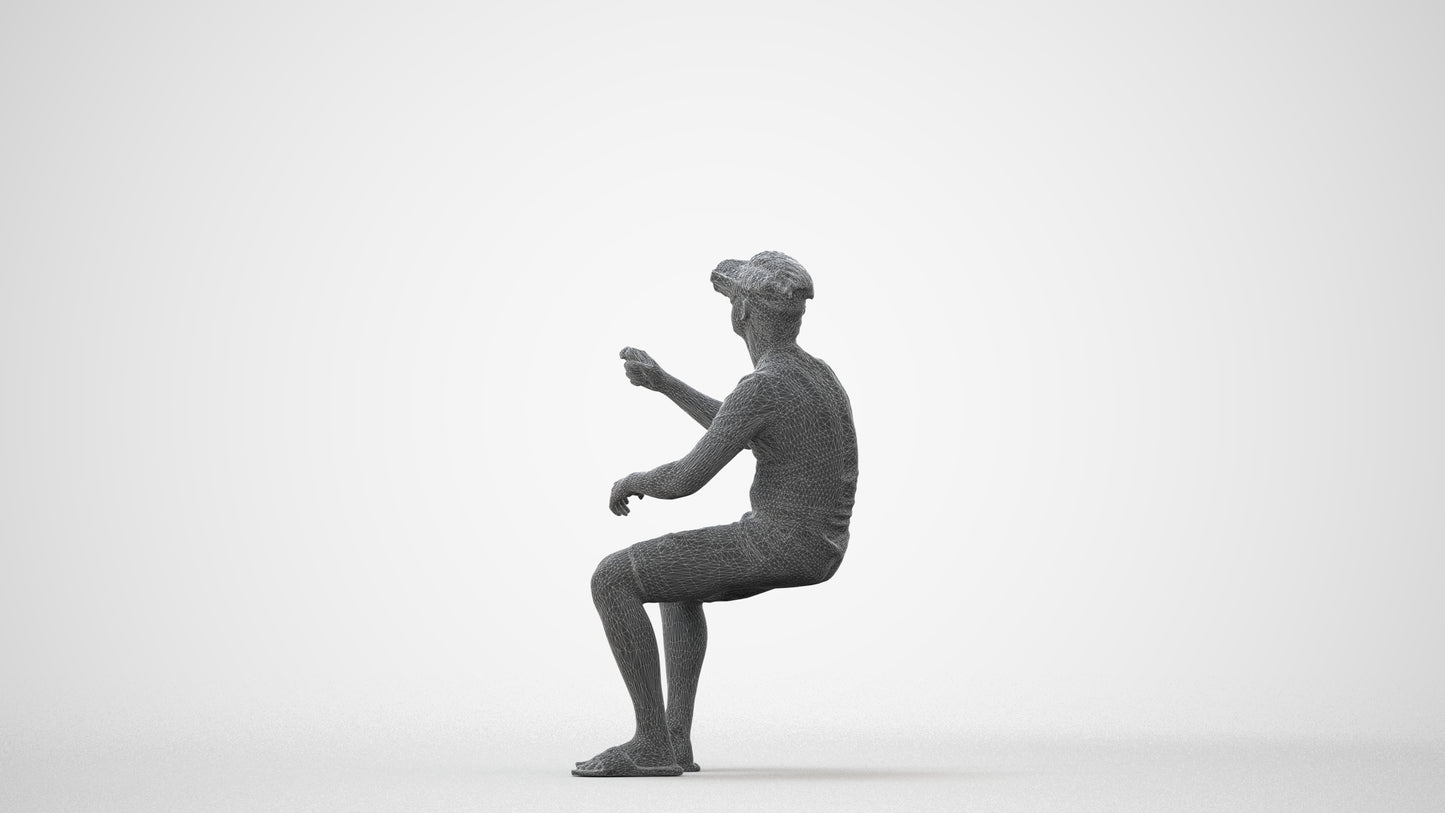 3D people model boy casual kids, scanned human for 3ds Max rendering, square thumbnail