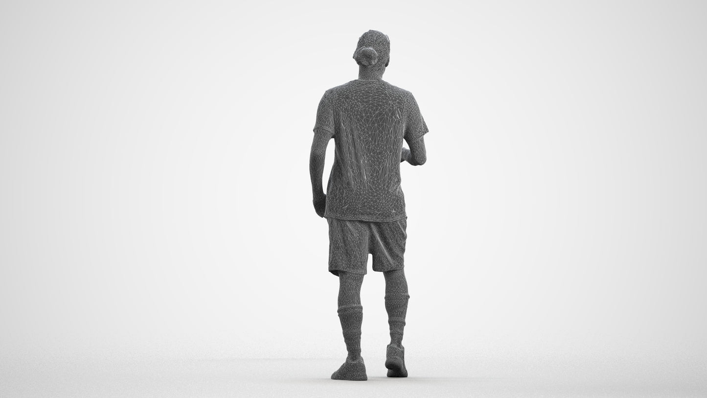 realistic 3D human man sport, archviz people FBX OBJ for Blender, wireframe front view