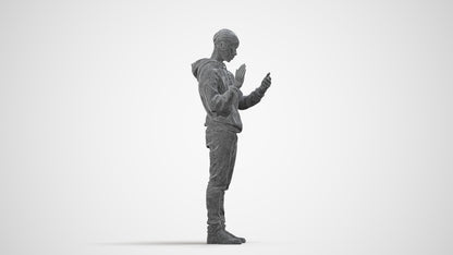 realistic 3D people boy casual kids, render-ready for V-Ray and Corona, FBX OBJ, wireframe side view