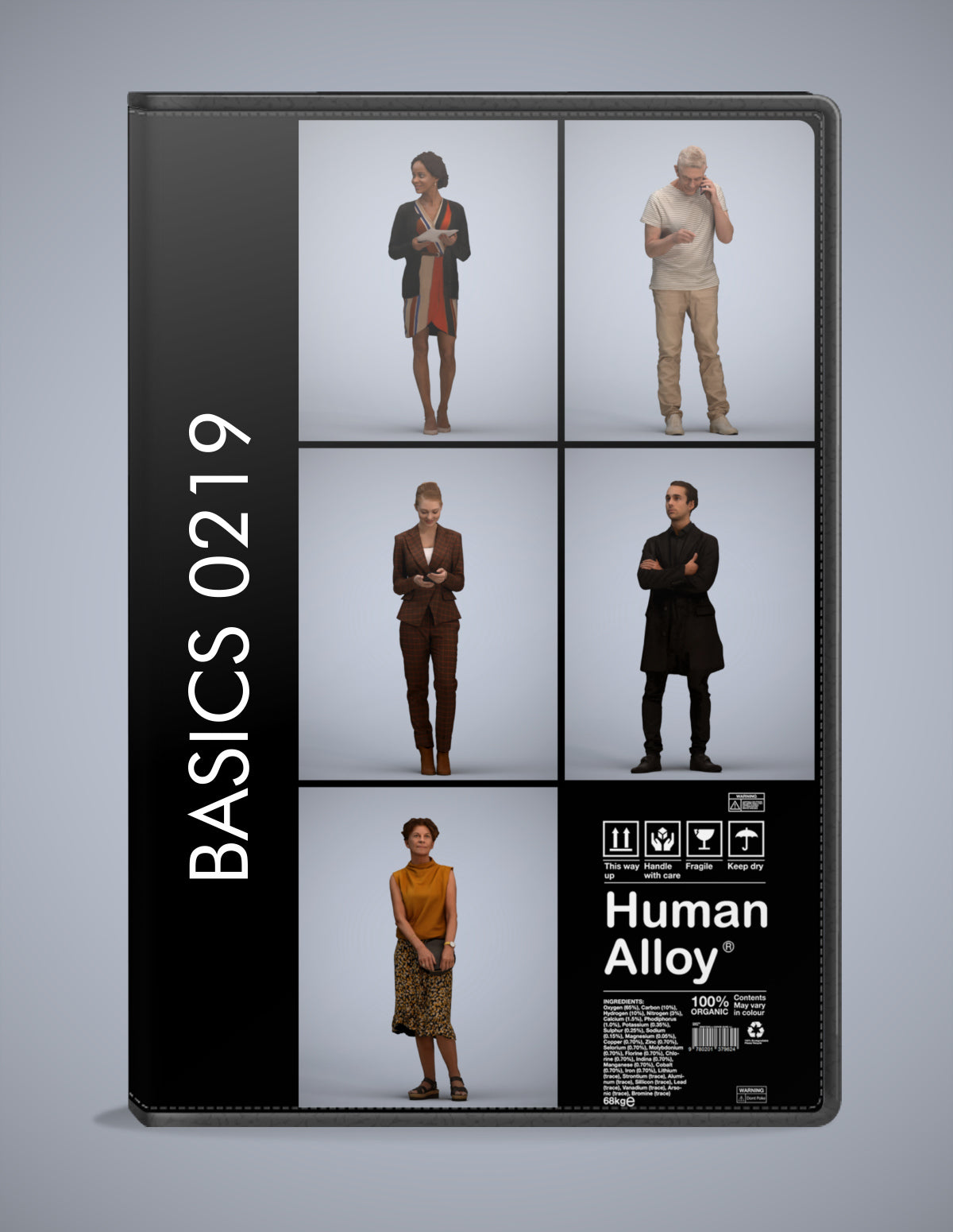 realistic 3D humans standing pack, 5 archviz people FBX OBJ for Blender