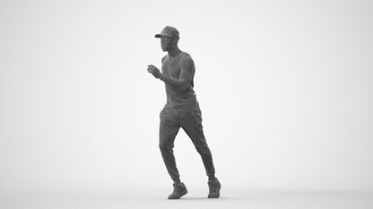 photogrammetry 3D man casual walking, realistic human model archviz FBX, square thumbnail