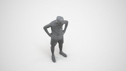 3D scanned man sport, photorealistic archviz people for Enscape and SketchUp, wireframe three-quarter view