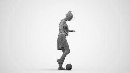 realistic 3D girl sport, scanned archviz people for Blender and 3ds Max, wireframe side view