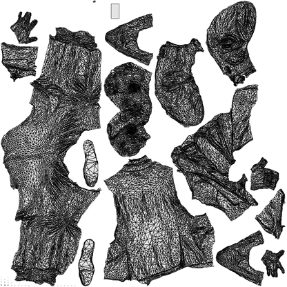 realistic 3D human man business, archviz people FBX OBJ for Blender, wireframe top-down view
