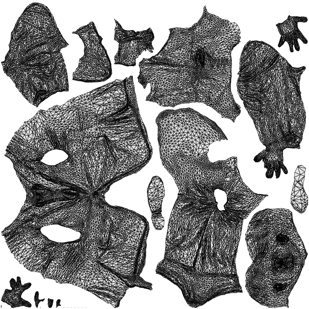3D people model man business, scanned human for 3ds Max rendering, wireframe top-down view