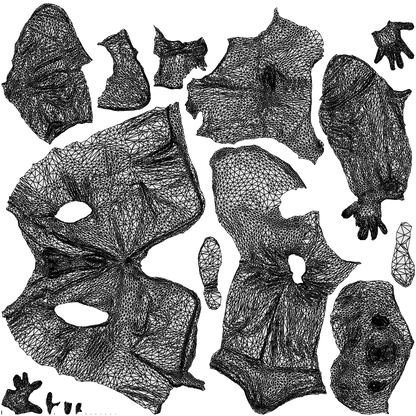 3D people model man business, scanned human for 3ds Max rendering, wireframe top-down view