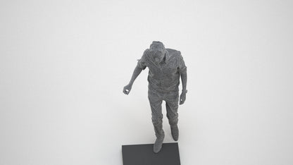 realistic 3D human man casual standing, archviz people FBX OBJ for Blender, wireframe three-quarter view