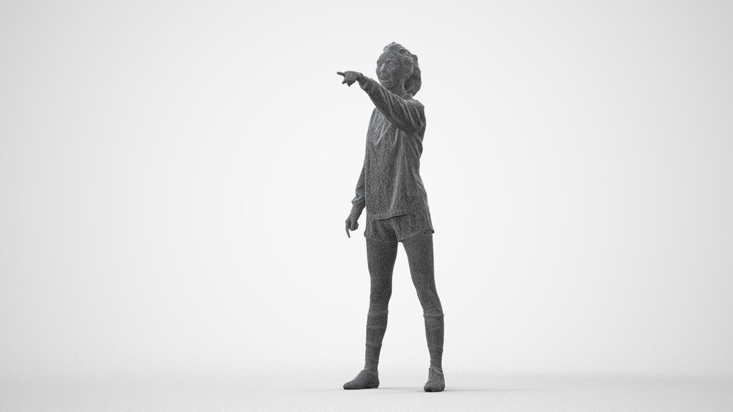 3D human model woman sport, photogrammetry scanned person for archviz, square thumbnail