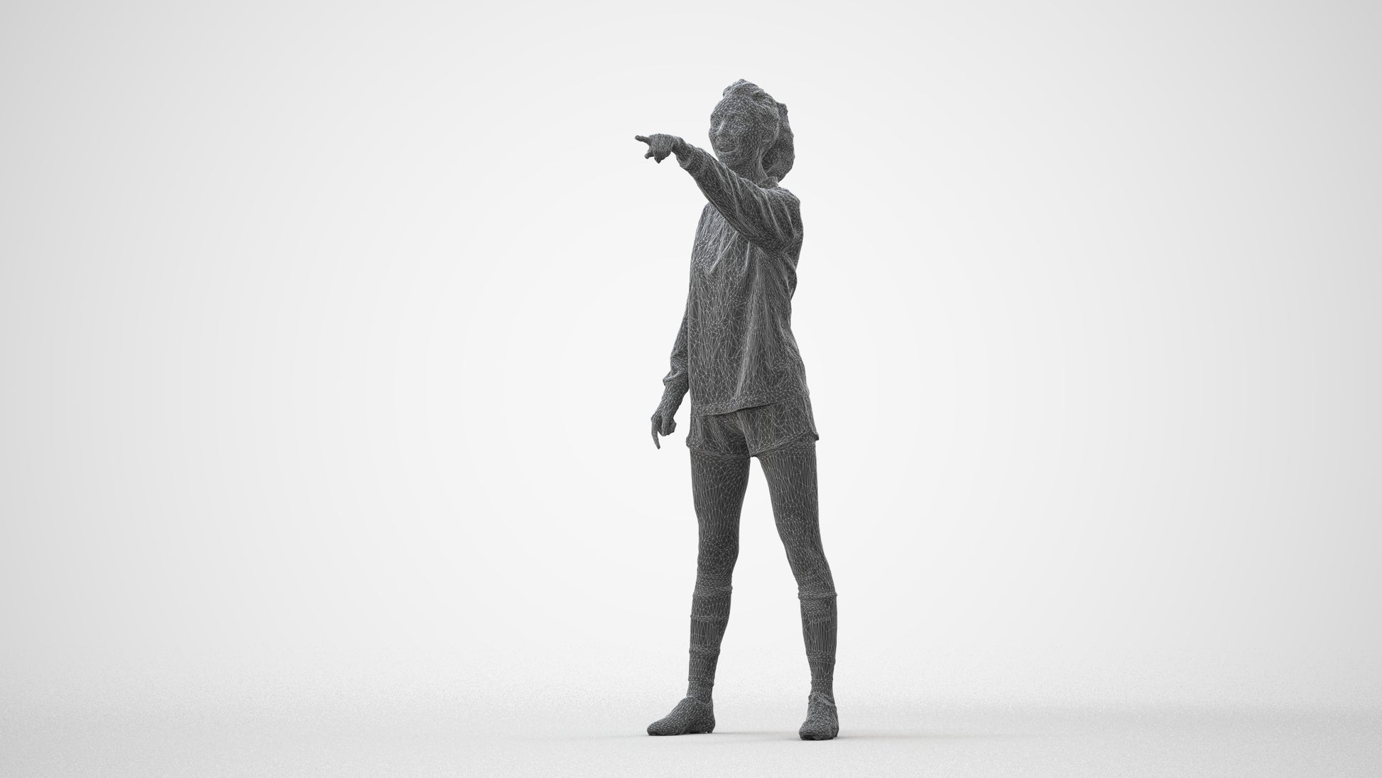 3D human model woman sport, photogrammetry scanned person for archviz, square thumbnail