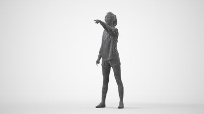 3D human model woman sport, photogrammetry scanned person for archviz, square thumbnail