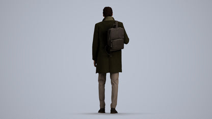 photogrammetry 3D man business, realistic human model archviz FBX, front view render