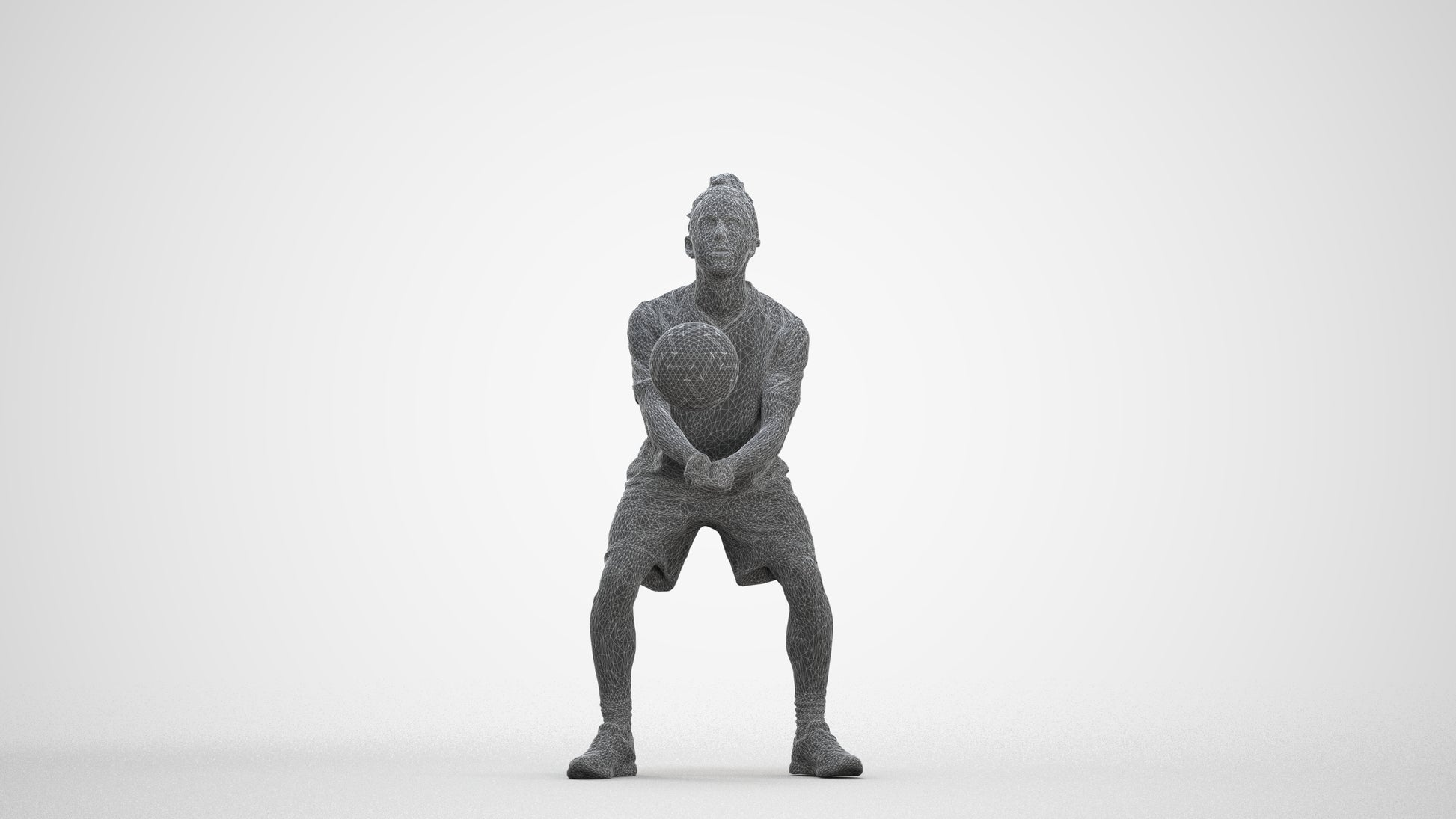 3D scanned man sport, photorealistic archviz people for Enscape and SketchUp, three-quarter front view render
