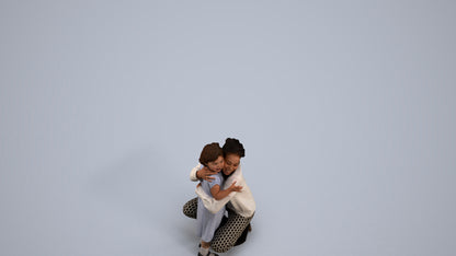 realistic 3D girl casual kids, scanned archviz people for Blender and 3ds Max, back view render