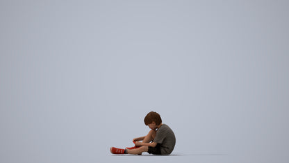 realistic 3D people boy casual kids, render-ready for V-Ray and Corona, FBX OBJ, three-quarter view render