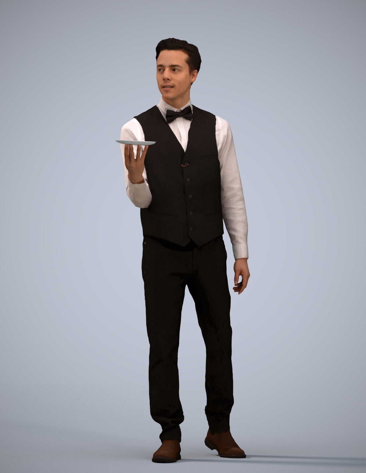 3D people model man hospitality, scanned human for 3ds Max rendering