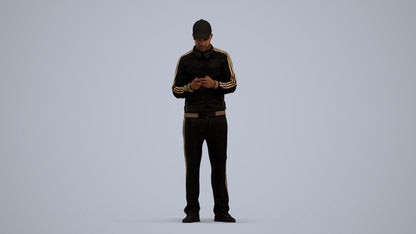3D human model man sport standing, photogrammetry scanned person for archviz, standing pose render