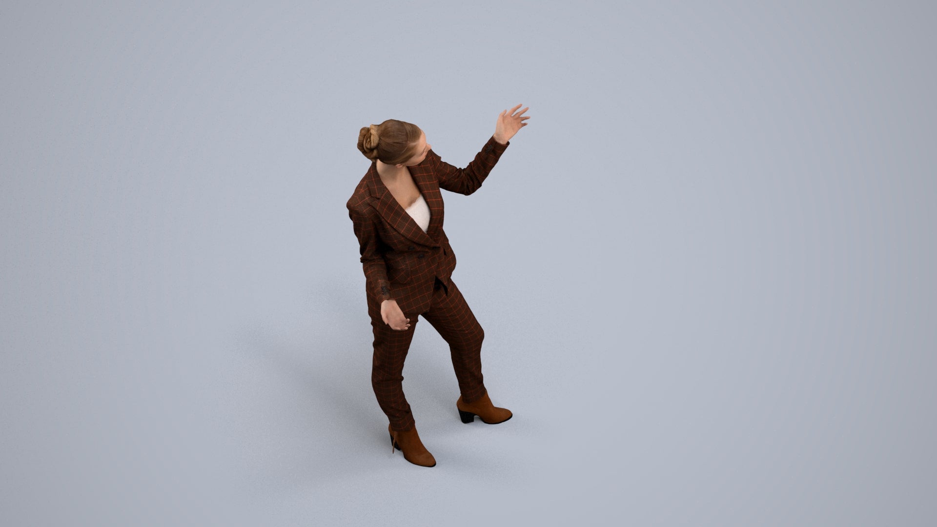 3D scanned woman business, photorealistic archviz people for Enscape and SketchUp, back view render