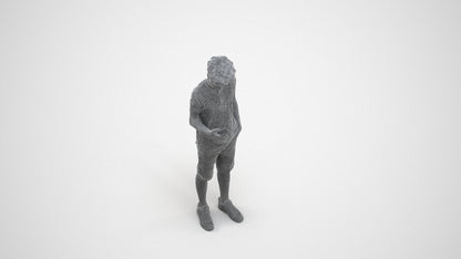 realistic 3D human boy casual kids, archviz people FBX OBJ for Blender, wireframe three-quarter view