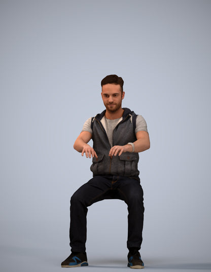 realistic 3D people man casual business, render-ready for V-Ray and Corona, FBX OBJ