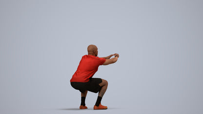 photogrammetry 3D man sport, realistic human model archviz FBX, side view render