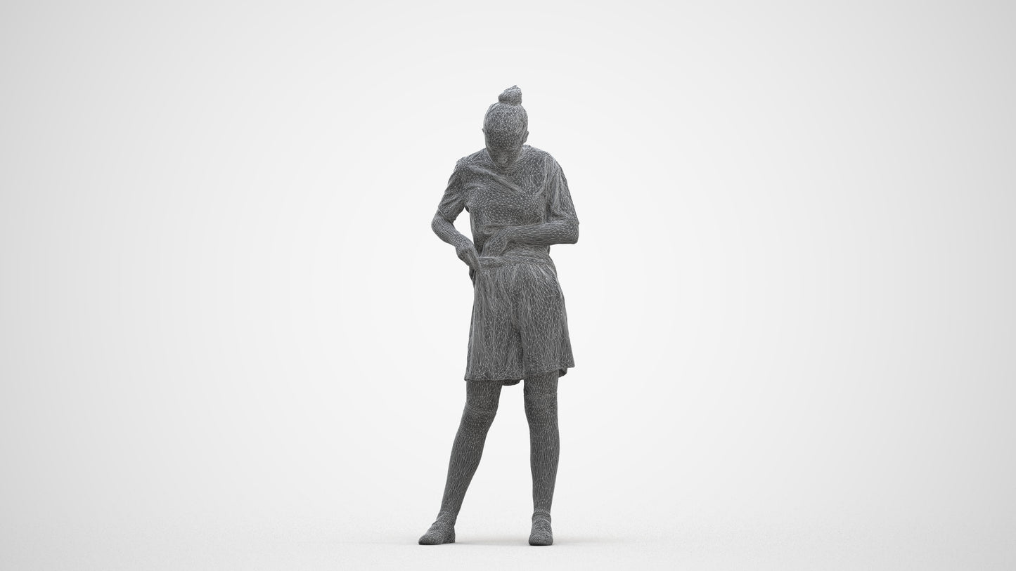 realistic 3D people girl sport, render-ready for V-Ray and Corona, FBX OBJ, three-quarter front view render